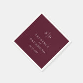 Serviette En Papier Deep Burgundy Elegant Classic Wedding (Coin)