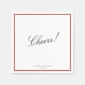 Serviette En Papier Deep Red Border Wedding Napkins (Devant)