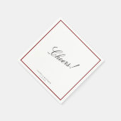 Serviette En Papier Deep Red Border Wedding Napkins (Coin)