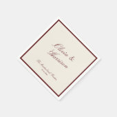 Serviette En Papier Deep Wine Classic Calligraphy Old Money Wedding (Coin)