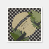 Serviette En Papier Deer Antlers Lumberjack Vérifier Baby Boy Douche (Devant)