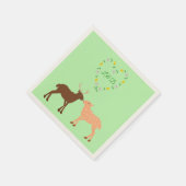 Serviette En Papier Deer Couple et Daisy Heart Mariage personnalisé (Coin)