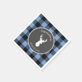 Serviette En Papier Deer Hunter Lodge Baby shower Antlers Boy Blue (Coin)