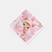 Serviette En Papier Deer rose Casquette Écarf Flocon de neige Wonderla (Coin)