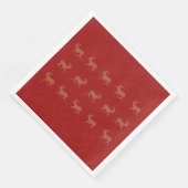 Serviette En Papier Deer Walking Festive Motif Rouge Brown Arrière - p (Coin)