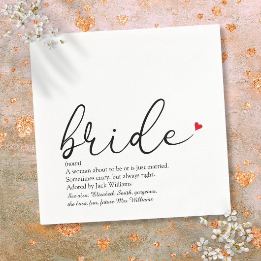 Serviette En Papier Définition de Chic Bride, Script de Baby Shower Am