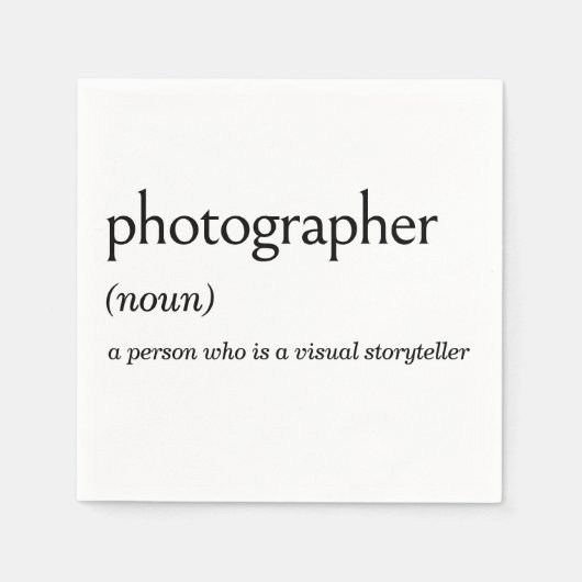 Serviette En Papier Définition de dictionnaire pour PHOTOGRAPHE (Devant)