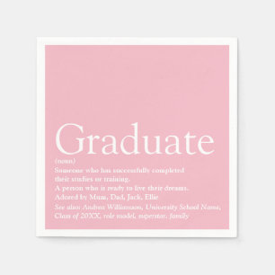 Serviette En Papier Définition de diplômée Rose Féminin Moderne