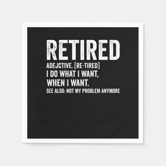 Serviette En Papier Définition de l'adjectif à la retraite Plus mon pr (Devant)