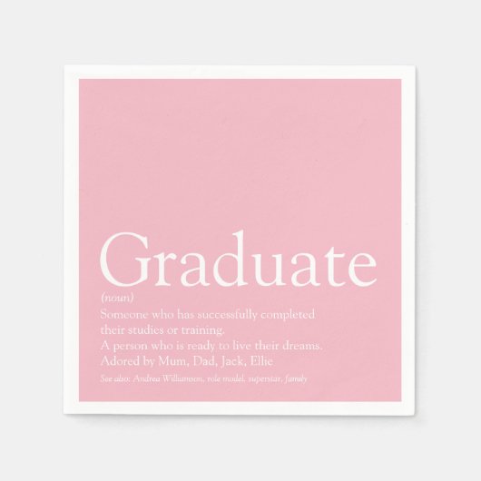 Serviette En Papier Définition Graduelle Fille rose moderne (Devant)