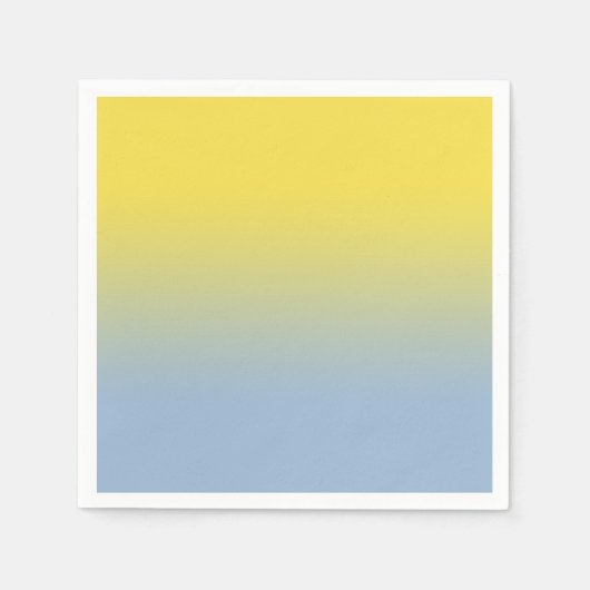 Serviette En Papier Dégradé bleu clair jaune minimal (Devant)