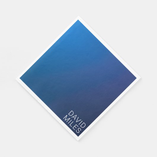 Serviette En Papier Dégradé bleu foncé moderne et texte modifiable min (Coin)