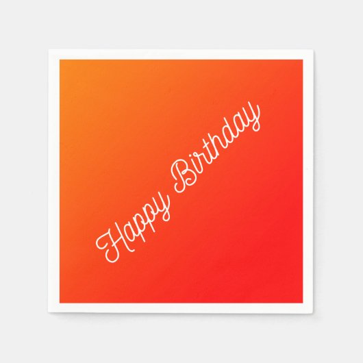 Serviette En Papier dégradé d'orange - serviettes d'anniversaire (Devant)