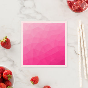 Serviette En Papier Dégradé rose chaud Motif de maille géométrique