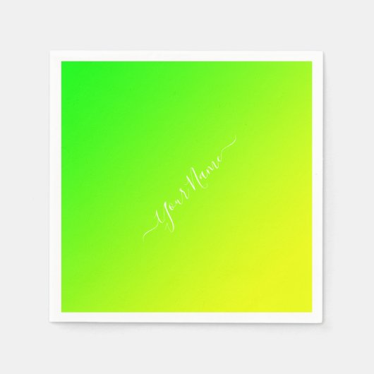 Serviette En Papier dégradé vert jaune - élégant (Devant)