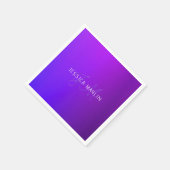 Serviette En Papier Dégradé Violet Moderne Nom & Monogramme (Coin)