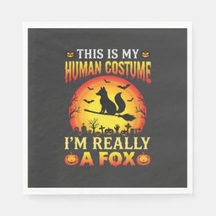 Serviette En Papier Déguisement Humain de Renard d'Halloween Drôle