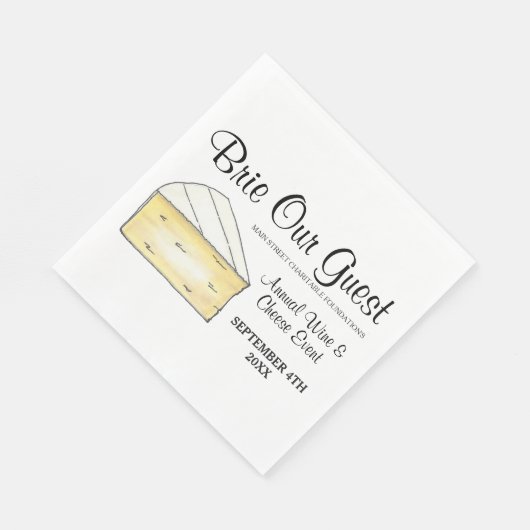 Serviette En Papier Dégustation de fromages à vin Cocktail Party Brie  (Coin)