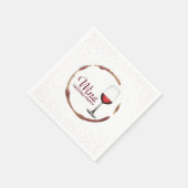 Serviette En Papier Dégustation de vin Classic Vin Tige Tige (Coin)