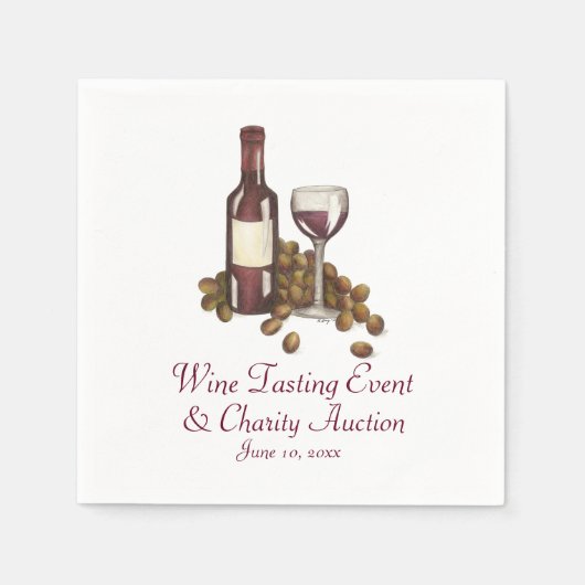 Serviette En Papier Dégustation de vin Cocktail Party bouteille de ver (Devant)
