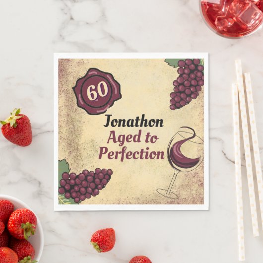 Serviette En Papier Dégustation de vin de fête d'anniversaire à la per (En situation)