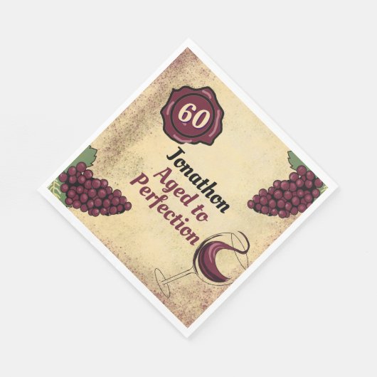 Serviette En Papier Dégustation de vin de fête d'anniversaire à la per (Coin)