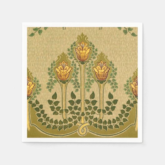 Serviette En Papier Déjeuner Art Nouveau Tulip Fleur Pyramide Forme (Devant)