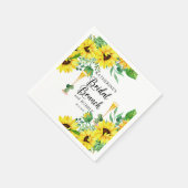 Serviette En Papier Déjeuner de mariage & Champagne Boho Tournesols (Coin)