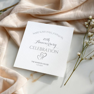 Serviette En Papier Déjeuner du 25e anniversaire d'argent