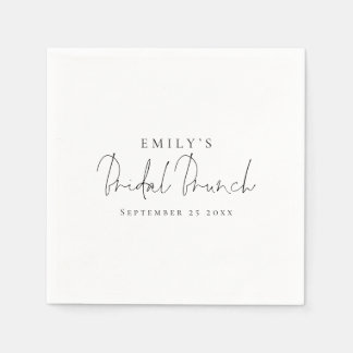 Serviette En Papier Déjeuner élégant minimaliste avec écriture pour la