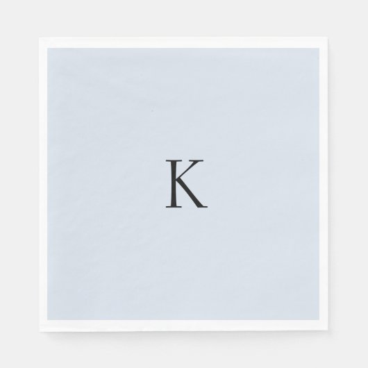 Serviette En Papier Déjeuner initial Dusty Blue Custom (Devant)