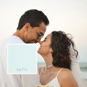 Serviette En Papier Déjeuner Mariage personnalisé Simply Icy Blue