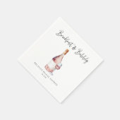 Serviette En Papier Déjeuner Rose Élégant & Bridal Shower au Champagne (Coin)