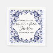 Serviette En Papier Delft Blauw Delft Blue Hollandais Mariage Dîner (Devant)