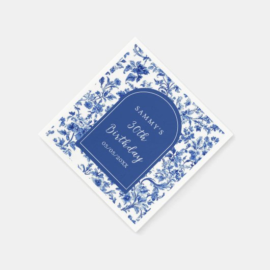 Serviette En Papier Delft Blue Antique Chinoiserie fête d'anniversaire (Coin)
