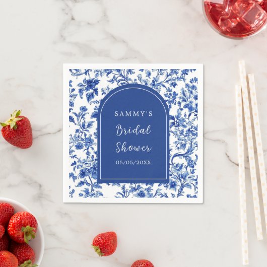 Serviette En Papier Delft Blue Antique Chinoiserie Fête des mariées (En situation)