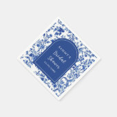 Serviette En Papier Delft Blue Antique Chinoiserie Fête des mariées (Coin)