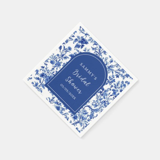 Serviette En Papier Delft Blue Antique Chinoiserie Fête des mariées (Coin)