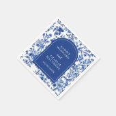 Serviette En Papier Delft Blue Antique Chinoiserie Mariage (Coin)