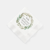 Serviette En Papier Délicat Aquarelle Vert Mariage Papier de fête (Coin)