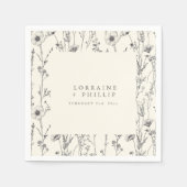 Serviette En Papier Délicat automne fleurs sauvages mariage serviette (Devant)