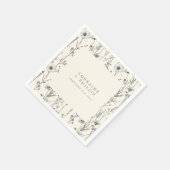 Serviette En Papier Délicat automne fleurs sauvages mariage serviette (Coin)