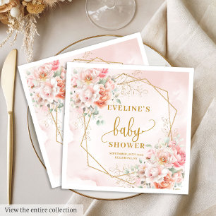 Serviette En Papier Délicat cocktail de baby shower rose pastel