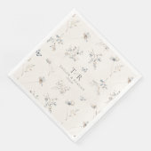 Serviette En Papier Délicat Fleur sauvage Aquarelle Patten ID1102 (Coin)