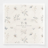 Serviette En Papier Délicat Fleur sauvage Aquarelle Patten ID1102 (Devant)