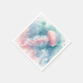 Serviette En Papier Délicat Pink Aquarelle Jellyfish Découpage (Coin)
