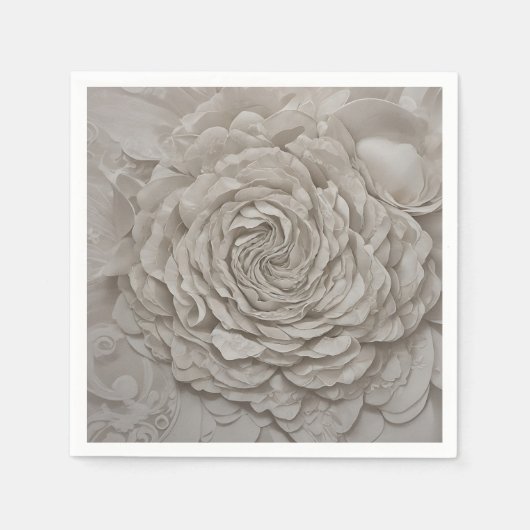 Serviette En Papier Délicate Gardenia Fleur blanche douce (Devant)