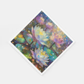 Serviette En Papier Delicate Lotus Flowers Blossoming in the Snow (Coin)