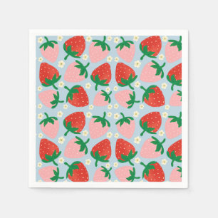Serviette En Papier Délices Sucrés de Fruits Bleu Pastel