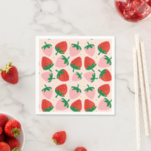 Serviette En Papier Délices Sucrés de Fruits  Rose Tendre